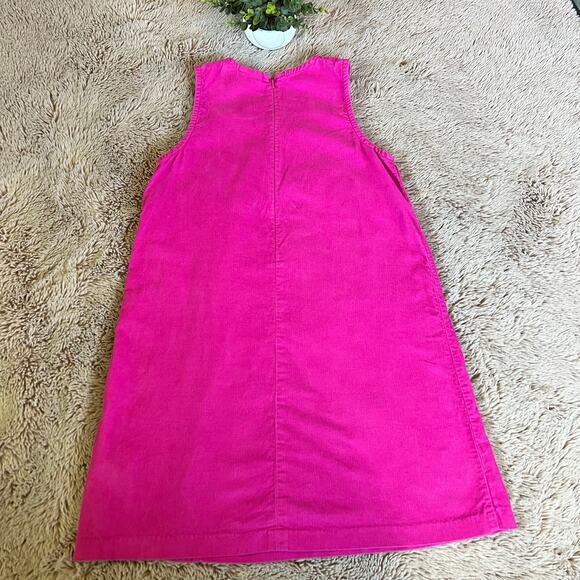 Hanna Andersson Pink Corduroy Sleeveless Embroidered Floral Dress Size: 10 - Picture 9 of 13
